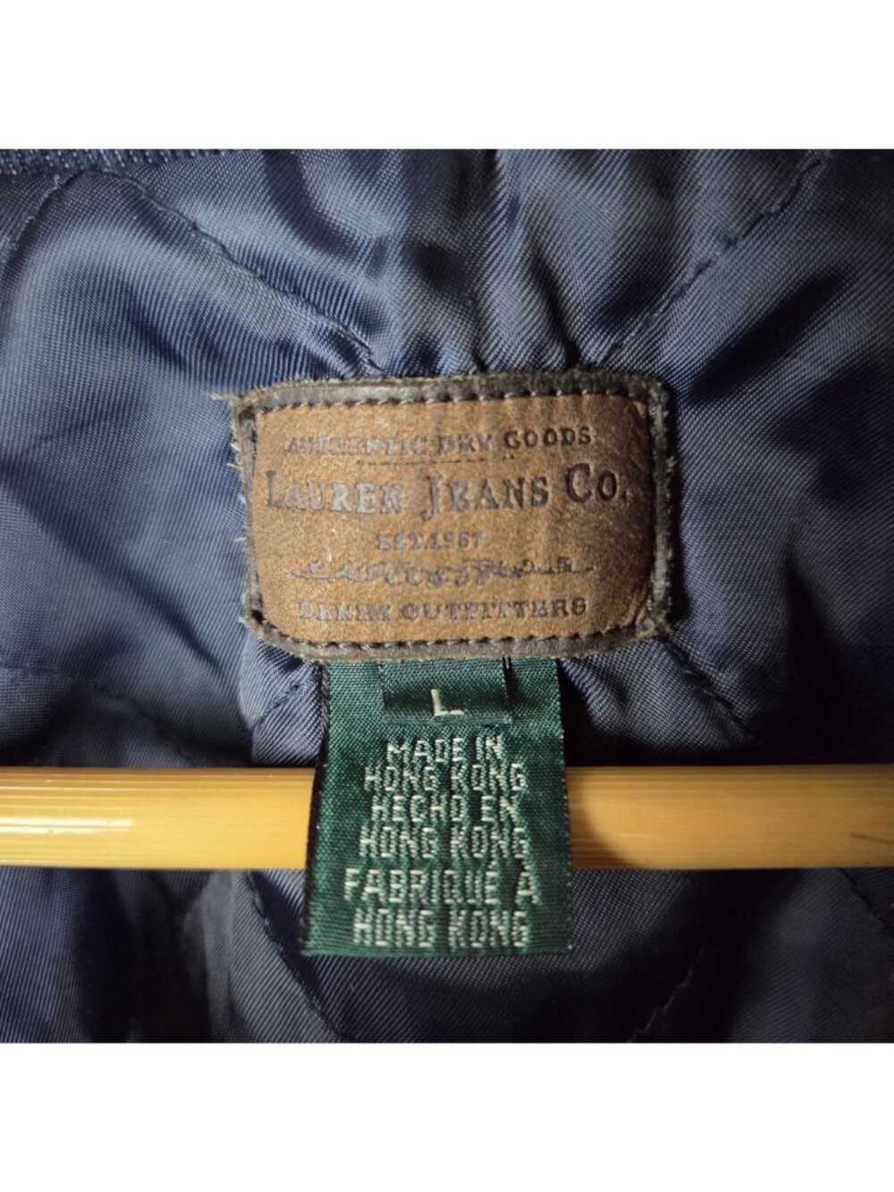 Vintage Ralph Lauren Dark Denim Trucker Jacket w Removable Faux Fur Collar L Y2K - Picture 2 of 12